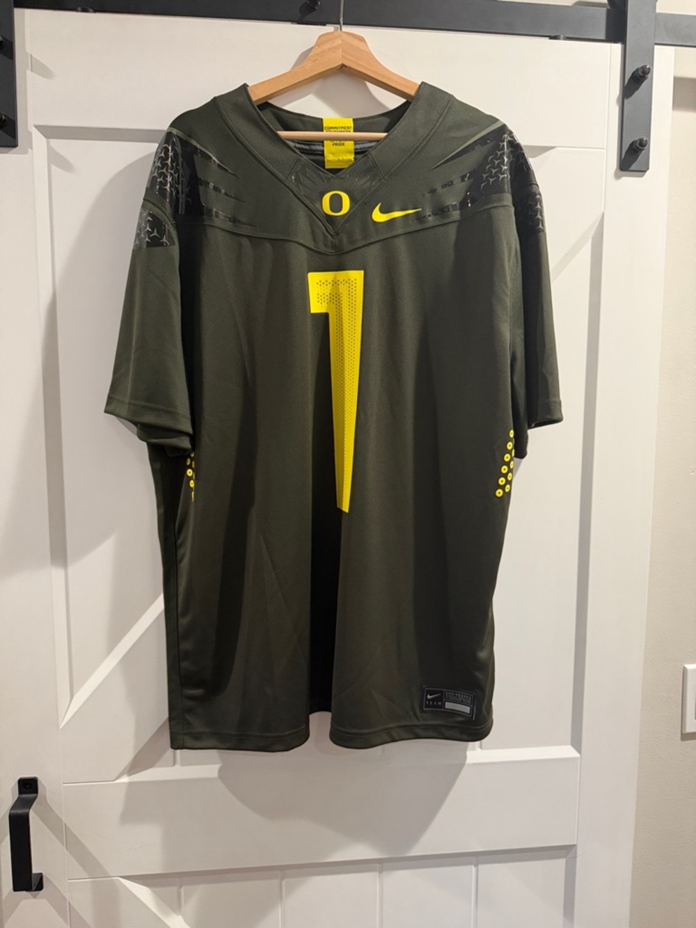 Nike Men’s Football Jersey - Olive Green with Yellow Accents